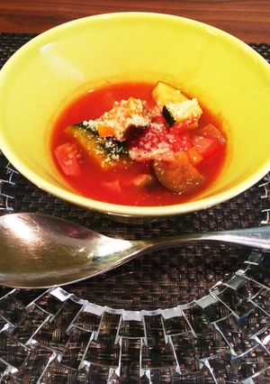 夏野菜たっぷりミネストローネ♪-レシピのメイン写真