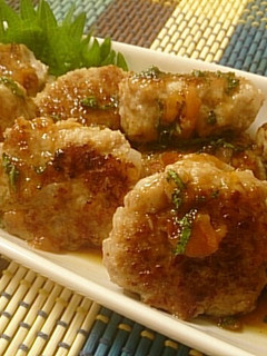 豚ひき肉&豆腐つくね☆梅と青じそソース-レシピのメイン写真