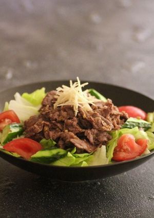 ビーフ焼肉サラダ（焼肉のタレレシピ付）-レシピのメイン写真