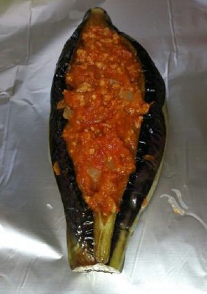 [BBQ]ナスのホイル焼ミートソース詰め-レシピのメイン写真