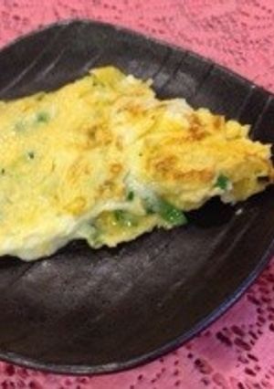 簡単朝食＊ねぎチーズオムレツ-レシピのメイン写真
