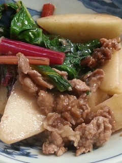 かぶとスイスチャードと牛肉炒め-レシピのメイン写真