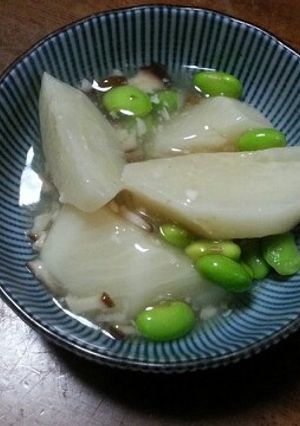 枝豆で目にも涼しいかぶの葛煮-レシピのメイン写真