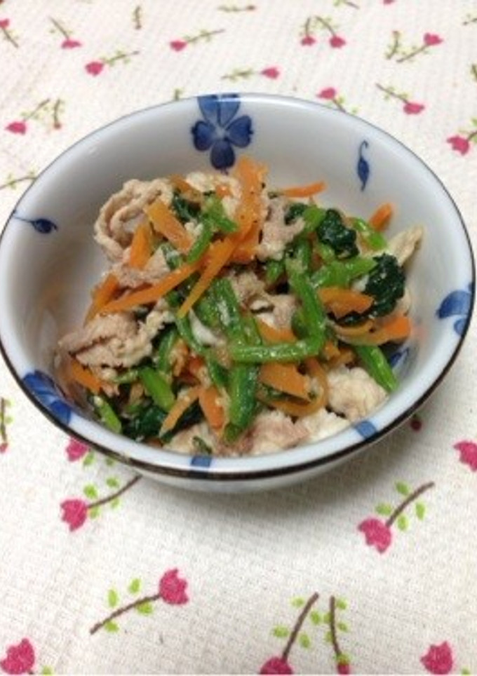 豚肉とほうれん草の胡麻和え-レシピのメイン写真