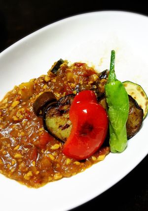高野豆腐でヘルシー!夏野菜のキーマカレー-レシピのメイン写真