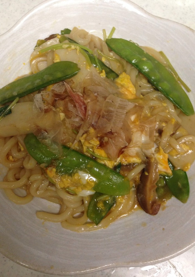 さやえんどうと蒲鉾の卵とじうどん-レシピのメイン写真