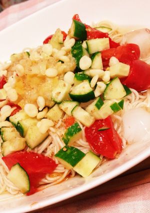 塩レモンでサッパリ！簡単★夏野菜お素麺-レシピのメイン写真