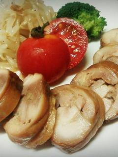 レンジでふっくら仕上げ♪鶏チャーシュー by おいしい袋モフ レンジでふっくら仕上げ♪鶏チャーシュー by おいしい袋モフ