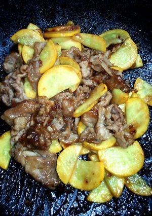 ズッキーニと豚肉の甘辛炒め-レシピのメイン写真