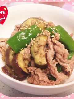 簡単♡牛肉と茄子とピーマンのポン酢炒め-レシピのメイン写真