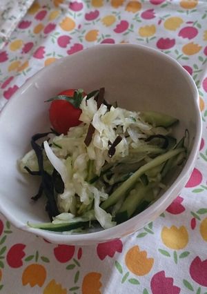 付け合わせ～野菜の塩昆布あえ-レシピのメイン写真
