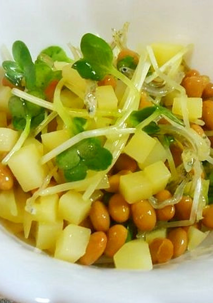じゃがいもとかいわれ大根の納豆あえ♪-レシピのメイン写真