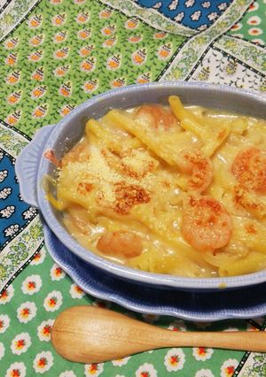 簡単ホワイトソースから作るエビグラタン-レシピのメイン写真