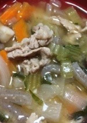 こんにゃく入り根菜味噌汁-レシピのメイン写真