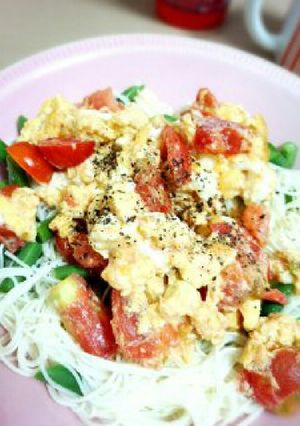 10分で♡トマたまそうめん☆-レシピのメイン写真