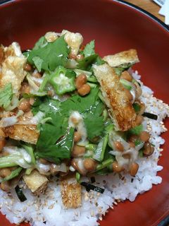 パクチーのねばねば丼-レシピのメイン写真