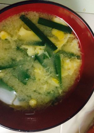 ニラと卵のお味噌汁-レシピのメイン写真