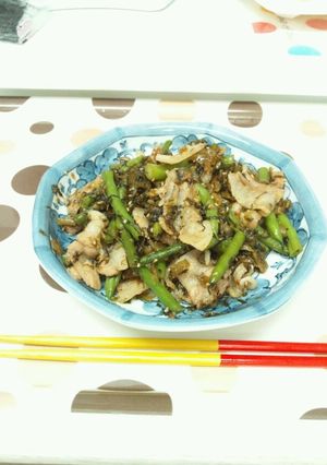 食べるラー油で豚バラ高菜炒め-レシピのメイン写真