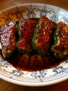肉詰めピーマンの照り焼き♪-レシピのメイン写真
