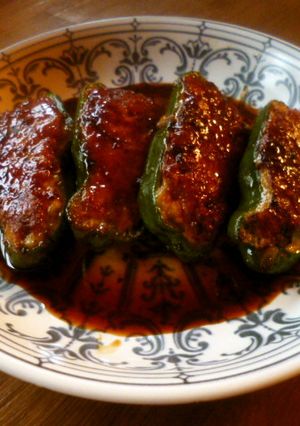 肉詰めピーマンの照り焼き♪-レシピのメイン写真