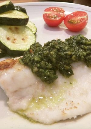＊すずきのソテー＊バジルソースのせ♪-レシピのメイン写真