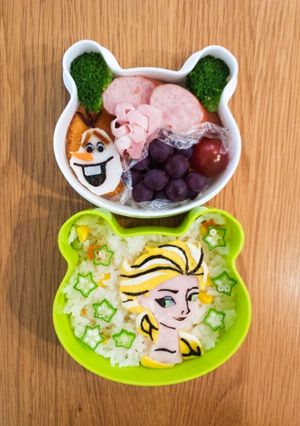 アナと雪の女王エルサ オラフ キャラ弁-レシピのメイン写真
