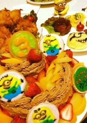 市販材料で♪お誕生日ケーキ☆ミニオン-レシピのメイン写真