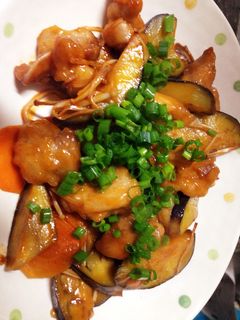 簡単我が家のなすと鶏モモ肉の酢豚風-レシピのメイン写真