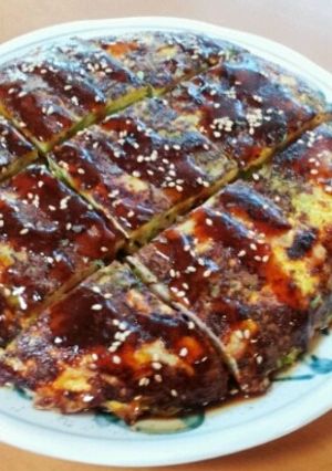 生地不要、フライパンで麺入りお好み焼き♪-レシピのメイン写真