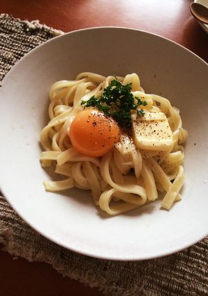 釜玉パスタ-レシピのメイン写真