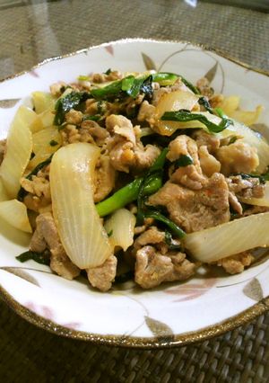 ご飯に！豚肉とにら玉ねぎのピリ辛味噌炒め-レシピのメイン写真