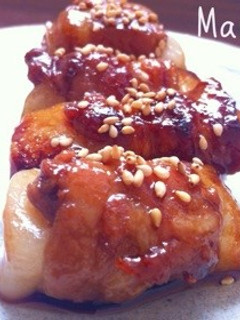 うま〜っ‼照りもちっ♡切り餅のお肉巻き-レシピのメイン写真