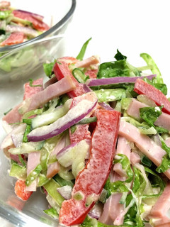 ハムとシャキシャキ野菜のサラダ-レシピのメイン写真