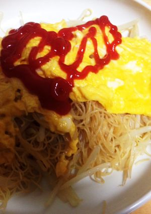 もやし、ビーフン入りオムレツ-レシピのメイン写真