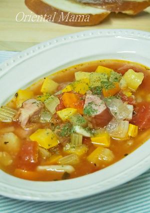 ★黄ズッキーニたっぷりなミネストローネ！-レシピのメイン写真