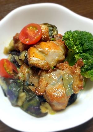 鶏もも肉とナスとトマトのさっぱり炒め-レシピのメイン写真