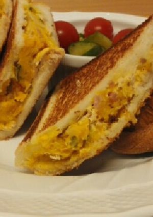 かぼちゃとツナのホットサンド-レシピのメイン写真