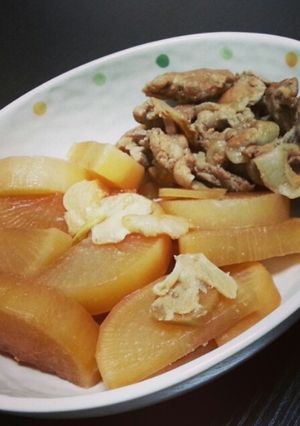 大根と豚肉のﾆﾝﾆｸ醤油煮込み-レシピのメイン写真