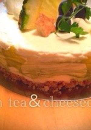 抹茶でマーブル！レアチーズケーキ☆-レシピのメイン写真