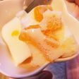 粉寒天でみかん牛乳プリン!