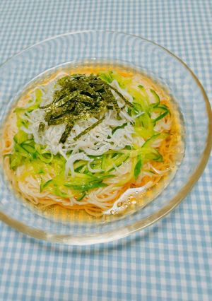 簡単♩胡瓜とじゃこでさっぱり素麺❀-レシピのメイン写真