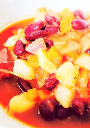 鶏味塩 de 野菜と豆のトマトスープ-レシピのメイン写真