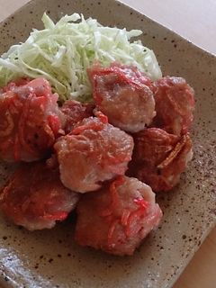 簡単・絶品~豚肉と紅生姜の唐揚げ~-レシピのメイン写真