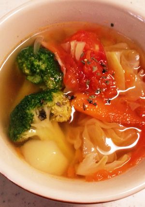 ダイエットにもいいかもねぇトマトスープ！-レシピのメイン写真