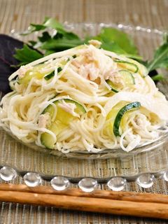 ツナマヨそうめんサラダ 塩レモン入り-レシピのメイン写真