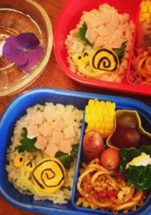 キャラ弁♪紫陽花とカタツムリ♪-レシピのメイン写真