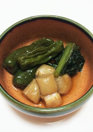 簡単♬焼麩と小松菜とししとうの煮浸し-レシピのメイン写真