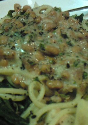 シャキシャキレタスと納豆のパスタ-レシピのメイン写真
