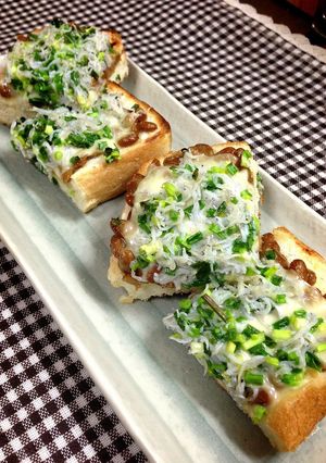 しらすと納豆の和風トースト-レシピのメイン写真