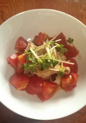 簡単！5分！豚肉とトマトのさっぱり炒め-レシピのメイン写真